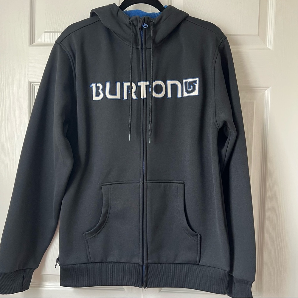 Burton Men’s Black Spacer/Scuba Full-Zip Stitched Logo Hoodie Size Medium
